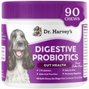 Mandíbulas suaves probióticas del Dr. Harvey para perros, 9 probióticos para la salud de las tripas, la diarrea y el soporte de bolos, sabor de mantequilla de maní (90 chews)