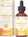 Naturments Vitamin D3 con gotas líquidas K2 (como Lichen) +K2 Complejo : para Bone and Heart Health Formula Immune Support and Energy - Faster Absorption Non-GMO, Vegan Alcohol-Free, Sugar-Free 1 Fl Oz