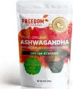 Orgánica Ashwagandha Root Powder Extracto de India - A Potent Adaptogen & Premium Feel Good Veda Suplemento de vitamina para el crecimiento y la altura del cabello - Vegan y Gluten Gratis - 8oz