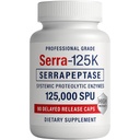 Serrapeptase Extra Strength 125,000 SPU, 90 capsules Vegan, Delayed Release, Enzymes Sistémicos, Soporta Sinuses Saludables y un Sistema de Inmunización Saludable, Non-GMO y All-Natural