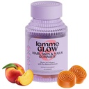 Lemme Glow Collagen Gummies for Thick Hair, Strong Nails & Healthy Skin with Multi-Collagen Peptides, Biotin, Trace Minerals, Zinc, Vitamins A, C &amp; E, Dairy & Gluten Free, Peach Flavor, 60 ct.