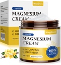 Crema de magnesio para dormir - Loción natural de magnesio tópico para dolores de piernas, relajación muscular, calma - tiempo nocturno mantequilla corporal para la hidratación profunda - seguro para niños (Vanilla)