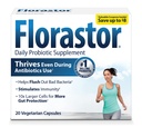 Probióticos Florastor para Salud Digestiva &amp; Inmuna, 20 cápsulas, Probióticos para Mujeres &amp; Hombres, La acción dual ayuda a eliminar las malas bacterias " aumenta el bien con nuestra variedad única Saccharomyces boulardii