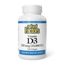Factores naturales Vitamina D3 - Suplemento diario para bonificación &amp; Soporte - Ayudas de suplementos de vitamina D Función del sistema inmunológico saludable - soporta uniones fuertes " rodillas - 120 Softgels (120 piezas)