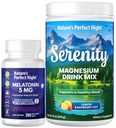 La noche perfecta Melatonina 5 mg de disuelve rápido mezclado de baya 200 cuentan con polvo de magnesio de serenidad 15 oz de limón