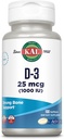 KAL Vitamina D3 1000 UI Softgels (25 mcg), Forma activa de la vitamina D, Absorción de calcio, Salud ósea, Suplemento de apoyo inmune, ActivGel líquido, Hecho sin soya, 100 Actuaciones, 100 Softgels