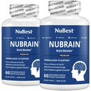 NuBrain Booster - Brain Supplement for Brain Booster, Memory, Focus & Clarity Support with St. John’s Wort, Ginkgo Biloba, Bacopa & More | Pack 2