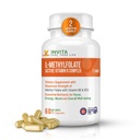 INVITA L-Methylfolate + B Balance - 5-MTHF, B6, B2 & B12 Complejo Metilcobalamina B - 60 cápsulas - Folato de metil activo de fuerza profesional - No GMO, Gluten Free, No Fillers (7,5 mg)