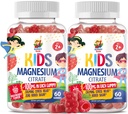 Magnesium Gummies for Kids &amp; Adults - 100mg - Calm Magnesium Chews - Magnesium Citrate Chewable Suplemento para Mood &amp; Muscle Support - 2Pack
