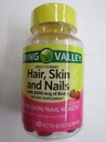 Primavera Valle Adulto Cabello, Esquí, uñas, 2500 mcg Biotina, Fresa, 60 Gummies (Pack of 2)
