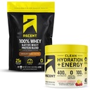 Ascenso 100% Whey Protein Powder, Chocolate Peanut Butter 2 lb & hidratación + electrolitos de energía, Raspberry Lemonade 40 Servimientos