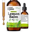 Wild &amp; Organic Lemon Balm Drops - Relaxing Lemon Balm Leaf Extract Suplemento - Calming Melissa Officinalis Tincture - Vegan, Azúcar &amp; Alcohol-Free - 2 fl oz