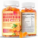 Calcio Magnesio Zinc Gummies con D3 &B6 &K2, 1000mg Calcium Gummies con 300mg Magnesium Support Immune Energy for Adults and Teens,Sugar Free(120Count)