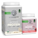 Sunwarrior Vegan Protein Powder USDA Orgánica Silencio 20 Servings, Cake Batter Flavored &amp; Creatine Monohydrate Powder for Her ← Micronized 50 Servings, Raspberry Lemonade Flavored