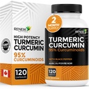 Renew Actives Turmeric Curcumin with Black Pepper – 600MG Turmeric Root, 100MG Curcuminoids por 2 cápsulas – Apoya Digestión, Salud del hígado, Alivio Conjunto y Movilidad – Hecho en Canadá – 120 cápsulas