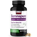 Factor de fuerza Somnapure Ayuda para el sueño libre de drogas para adultos para la insomnio ocasional con melatonina &amp; valeriana, píldoras para dormir sin hambre, más rápido de otoño, despertar refrescado, 60 tabletas
