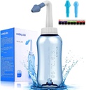 Darate Neti Pot Sinus Rinse Botella de lavado de nariz Rinse riego nasal para adultos " Kid BPA Gratis con termómetro de la pegatina (300ml)