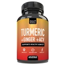 Envy Nutrition Turmeric &amp; Ginger Supplement Capsules with Apple Cider Vinegar - Immunity & Metabolism Support - 95% Curcuminoides, Bioperina (Pepper Negro) para Absorción Superior - 60 Caps