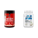 6 estrellas Elite 100% Whey Protein Plus Vanilla Cream 1.8lbs y MuscleTech Grass Fed Whey Protein Powder Vanilla 20g Protein 1.8 lbs
