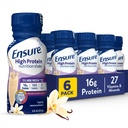 Asegurar el afeitado de nutrición de vainilla de alta proteína con fibra, listo para beber, 16g Proteína y 27 vitaminas y minerales, 8 fl oz, 6 Pack