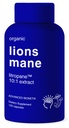 Organic Lions Mane Suplemento 120 Capsules. Apoyo cerebral Nootropic Immune System Support Mushroom Suplemento. Extracto 10X Similar a 18.000 mg, Contiene pendiente de patente LitropaneTM