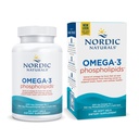 Naturales nórdicos Omega-3 Phospholipids, Desflavorado - 60 Gels blandos - 500 mg Omega-3 &amp; 350 mg Phospholipids - Corazón & Brain Health - Gels blandos pequeños y fáciles de cambiar - No GMO - 30 Serviciones