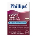 Philips' Colon Health Daily Probiotic Capsules, 4-in-1 Symptom Defense para ayudar a defender contra el gas ocasional, el rubor, el estreñimiento y la diarrea, suplemento diario, 60 cuenta