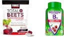 Factor de fuerza Total Beets Blood Pressure Support with Grapeseed Extract &amp; Vitafusion Extra Strength B12 for Energy, Cherry Flavored Gummies