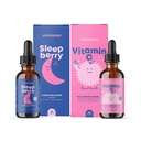 JoySpring Vitamina C gotas para niños - Soporte inmunitario con zinc y aderberry &amp; SleepBerry Melatonin para niños con arándanos