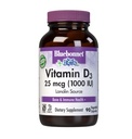 BlueBonnet Nutrition Vitamina D3 1000 UI, Ayuda en el crecimiento muscular y esquelético, Cholecalciferol de Lanolin, No GMO, Libre de gluten, Soy Free, Milk Free, Kosher, 90 cápsula vegetal, blanco