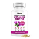 Vitapia Organic Milk Thistle Extract 70:1 Supplement - Liver Cleanse Detox &amp; Repair, Liver Health Support, Antioxidants - 120 Vegan Capsules, Non GMO, Gluten Free