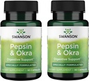 Swanson Pepsin 'cl' Okra 90 Caps (2 Pack)