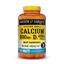 Calcio NATURAL MASON 500 mg con vitamina D3 para soportar la función normal del hueso y el músculo, 250 tabletas