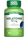 La verdad de la naturaleza Melatonin Tablets Silencio 10mg Silencio 180 Cuenta Silencioso con L-Theanine ← Suplemento gratis para adultos Silencio Vegan, No-GMO &amp; Gluten Suplemento gratuito