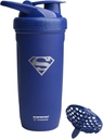 Smartshake DC COMICS Refuerzo Acero Inoxidable Protein Shaker Bottle 900 ml tención 30 oz - Leakproof Screw-on Lid - BPA Gratis – Unisex - No aislado - Superman Logo