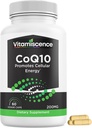 CoQ10, One Pack, 200mg, 60 cápsulas Cuenta. Promueve energía celular, antioxidante, Co q10 Suplementos, para hombres y mujeres.