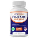 Vitamatic Folic Acid 400 mcg - 500 Tabletas Vegetarianas - Vitamina B9