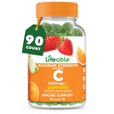 Vitamina vital C - Gran sabor natural sabor Gummy Suplemento - Vegetariano GMO- Vitaminas Chewable Libre - para Immune Support - 90 Gummies (1050 mg)