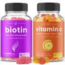 NutraChamps Biotin Gummies y (2-Pack) Vitamina C Gummies Bundle