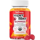 Bellway Super Fiber Gummies para adultos - Suplemento de fibra orgánica sin azúcar Gummies con 4g de fibra por ser - Prebiótico Chicory Root Fiber for Digestive Gut Health, Raspberry Lemon, 60 Conde