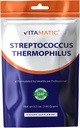 Vitamatic Streptococcus Thermophilus Probiotic Powder - Asistencia sanitaria digestiva - 100 Gram (3.5 OZ) - 100 Servimientos