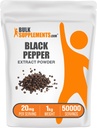 BulkSupplements.com Pólvora Extracto Negro - Suplementos de Pepper Negro, Suplementos de Piperina - Vegan & Gluten Gratis, 20 mg por Serving, 1kg (2,2 libras) (Pack de 1)