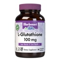 Bluebonnet Nutrition L-Glutathione 100mg, Free-Form Amino Acid, for Free Radical Protection, Soy-Free, Gluten-Free, Non-GMO, Kosher Certified, Vegan, 30 cápsulas vegetales, 30 prestaciones