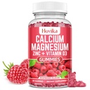 Calcio Magnesio Zinc Gummies con Potasio Vitamina C, B6, D3, K2 - Calcio para Hombres de Mujeres - Calcio Magnesio Zinc Multi Suplemento de Vitamina para Huesos, Músculos, Dientes, Calma Mood &amp; Inmunity - 60 Cts