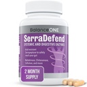Balance ONE Biofilm Defense with Proteolytic & Digestive Enzymes for Men &amp; Women - Serrapeptase, Nattokinase, Protease, Cellulase - 60 Capsules, 2 Month Supply - SerraDefend
