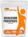 BulkSupplements.com Pólvora de fosfato de dicalcium - Suplemento de calcio, Suplemento DCP - Sin sabor, 2g por ser, 250g (8.8 oz) (Pack of 1)
