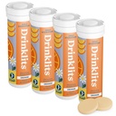 Bebidas Bombillas de hidratación diarias de Orange (4) Tube Bundle ← 0g Azúcar – Bebida deportiva natural – Gran sabor Silencioso 4 Pack (40 Servings)