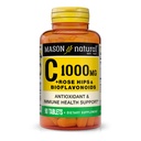 MASON NATURAL Vitamina C 1000 mg Plus Conjunto de HIPS y Bioflavonoides Rosa - Soporta un Sistema de Inmunes Saludables, Antioxidantes y Nutrientes Esenciales, 90 Tabletas
