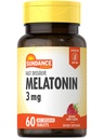 Sundance Melatonin 3mg Fast Dissolve ← 60 Tablas Vegetarianas Silencio Natural Berry Flavor ← Vegetariano, No GMO, y Gluten Suplemento Libre