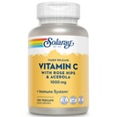 SOLARAY Vitamina C 1000mg - Time Release Vitamin C Capsules w/Rose HIPS y Acerola para Bioflavonoid Support - Soporte de dos etapas, todo el día - Vegan, 60 días de garantía, 100 servicios, 100 VegCaps